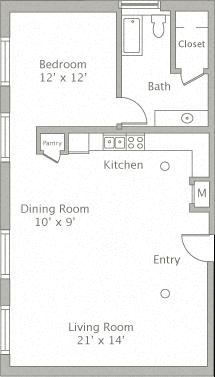 Floor plan layout diagram for 1S
