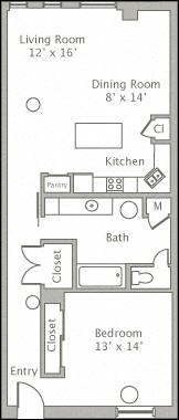 Floor plan layout diagram for 1V