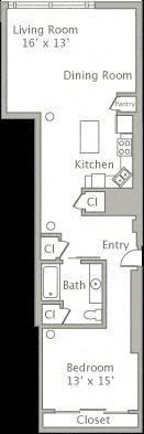 Floor plan layout diagram for 1Y