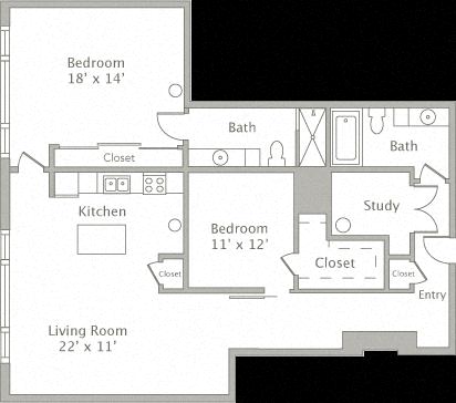 Floor plan layout diagram for 2E