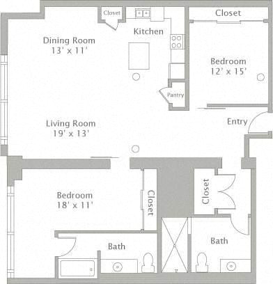 Floor plan layout diagram for 2H
