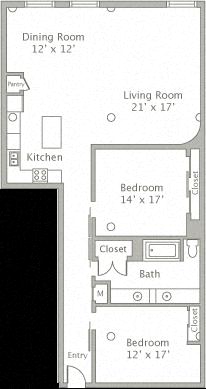 Floor plan layout diagram for 2J