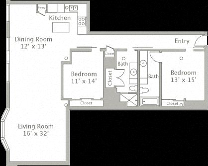 Floor plan layout diagram for 2M