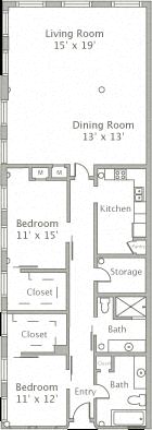 Floor plan layout diagram for 2P