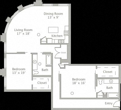 Floor plan layout diagram for 2Q