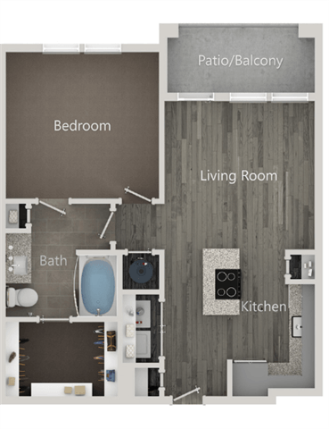 Floor plan layout diagram for 1B