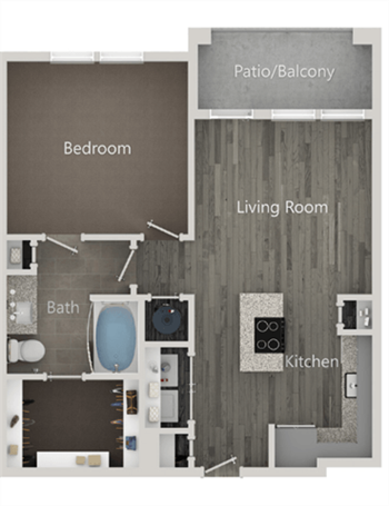 1B floor plan