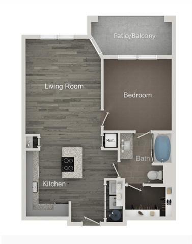 Floor plan layout diagram for 1E