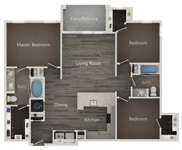 Floor plan layout diagram for 3A