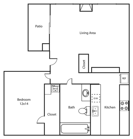 Floor plan layout diagram for 1C