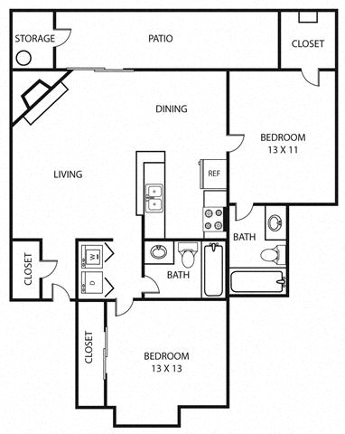 Floor plan layout diagram for 2C