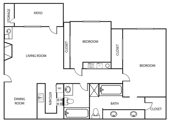 Floor plan layout diagram for 2D