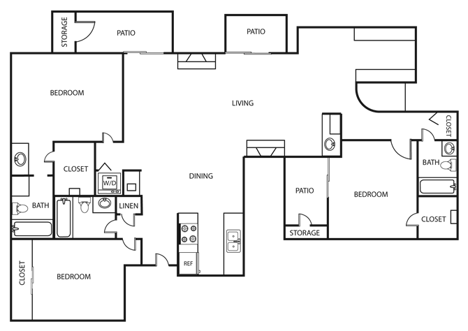 Floor plan layout diagram for 3A