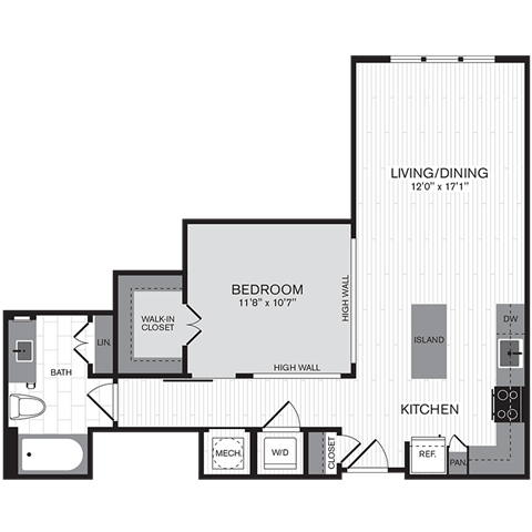 Floor plan layout diagram for 1H