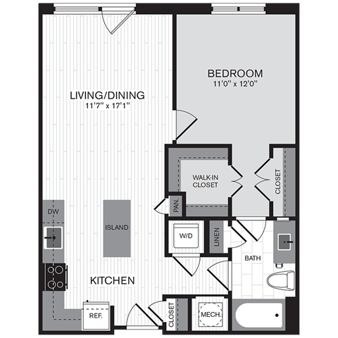 Floor plan layout diagram for 1N