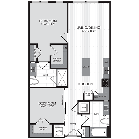 Floor plan layout diagram for 2A