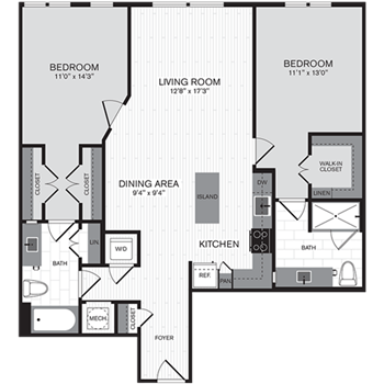 2N w/ Patio floor plan
