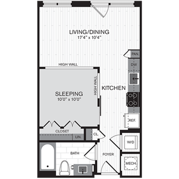 SA w/ Balcony floor plan