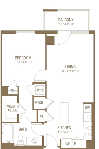 Floor plan layout diagram for 1A-J (Affordable Housing)