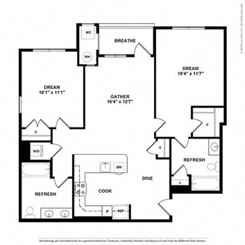 2T w/ Balcony floor plan