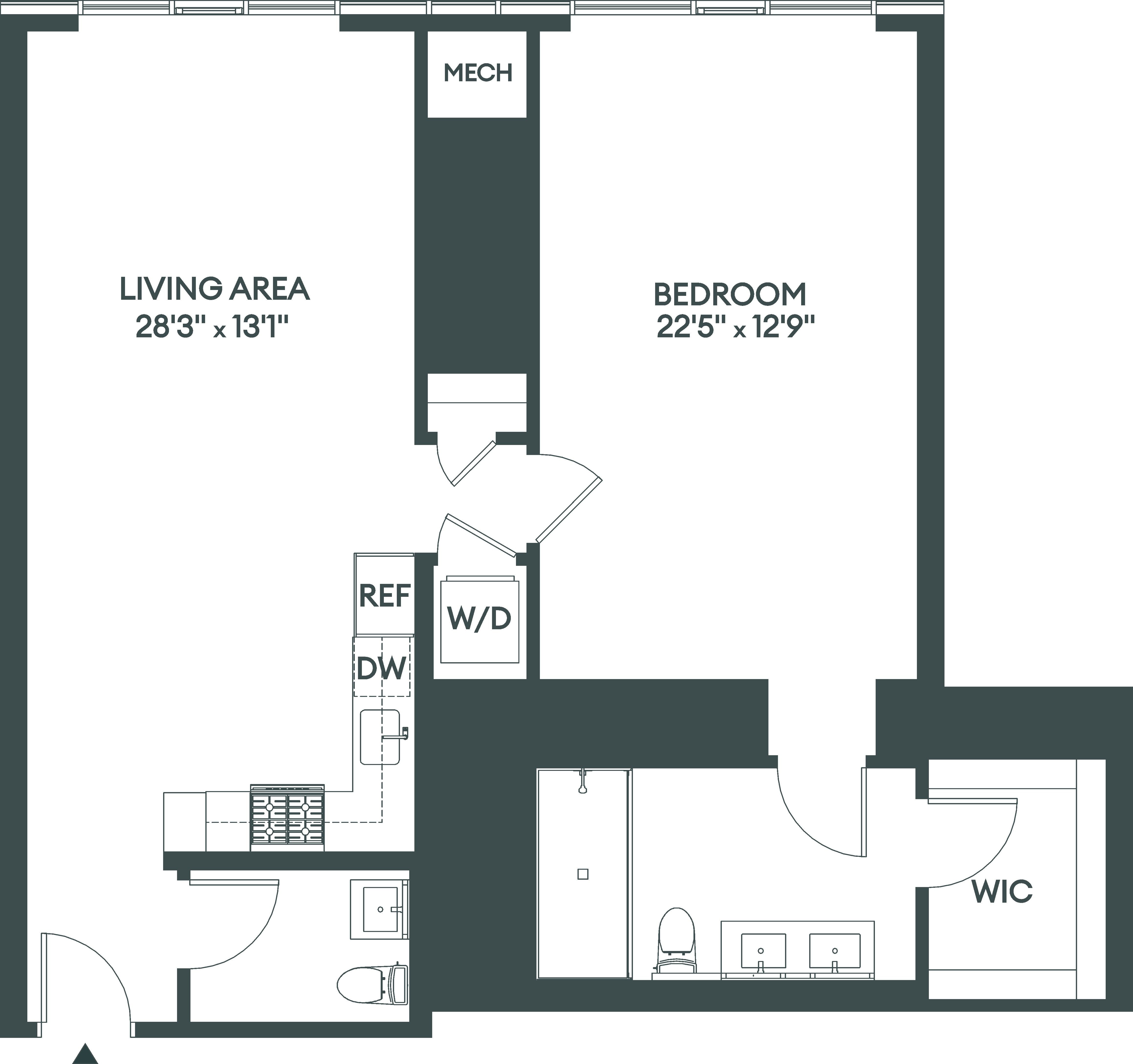 Floor plan layout diagram for 1AA