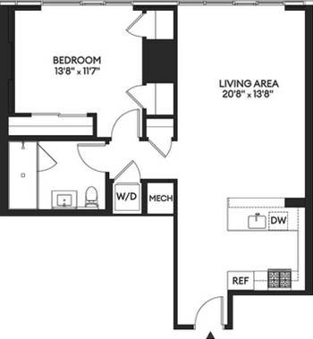 1P floor plan