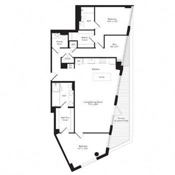 2AF w/ Terrace floor plan