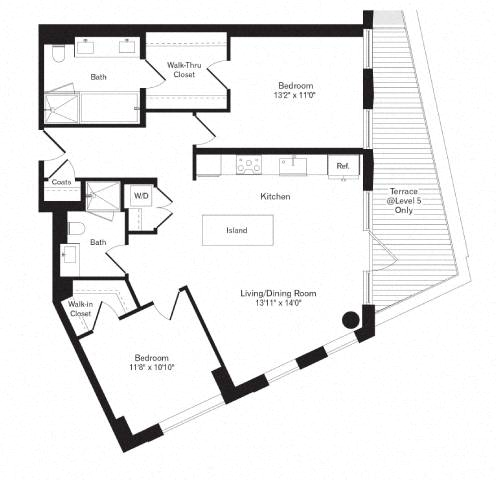 Floor plan layout diagram for 2F