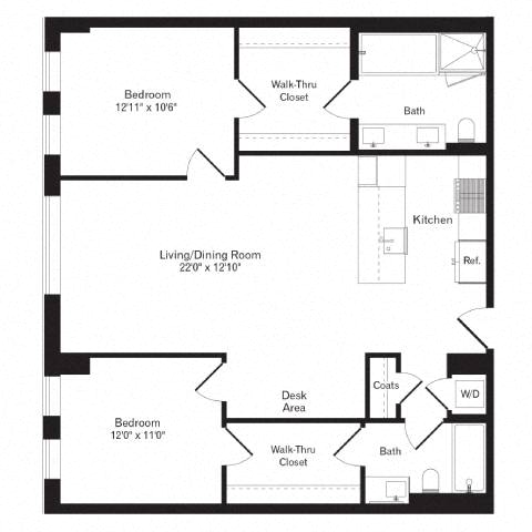 Floor plan layout diagram for 2L