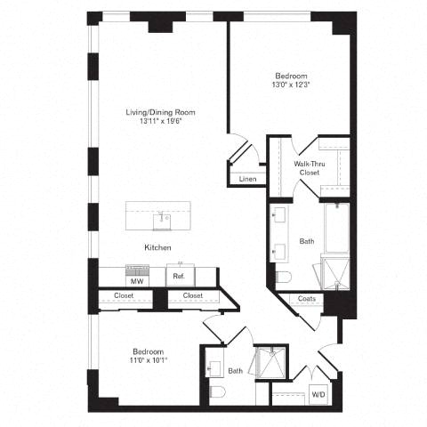 Floor plan layout diagram for 2N