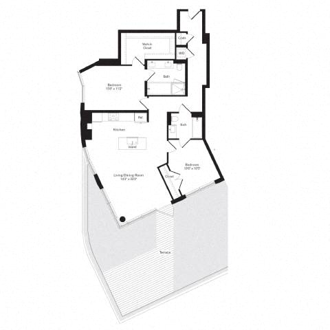Floor plan layout diagram for 2Q