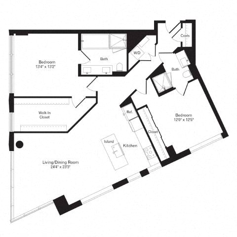 Floor plan layout diagram for 2S