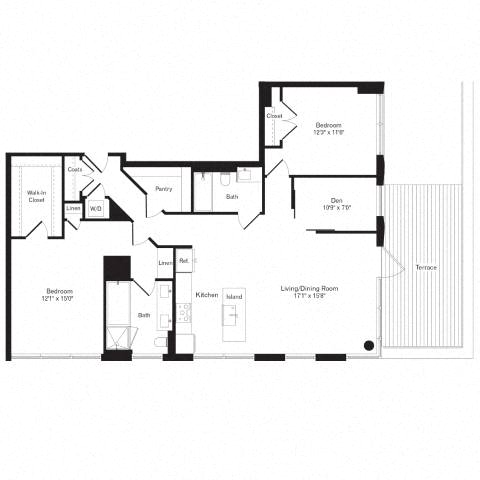 Floor plan layout diagram for 2Z Den