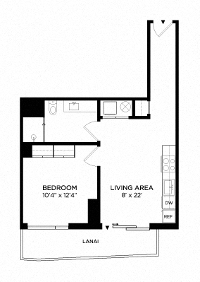 Floor plan layout diagram for 1B