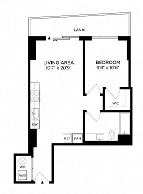 Floor plan layout diagram for 1M