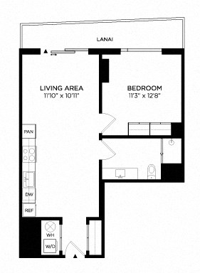 1T floor plan