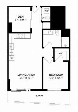 Floor plan layout diagram for 1Y Den