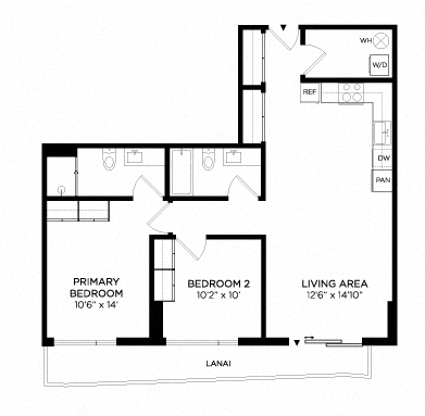 Floor plan layout diagram for 2C