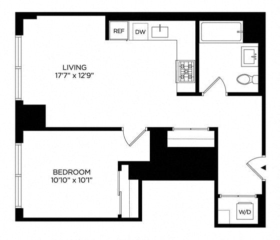 Floor plan layout diagram for 1AB South