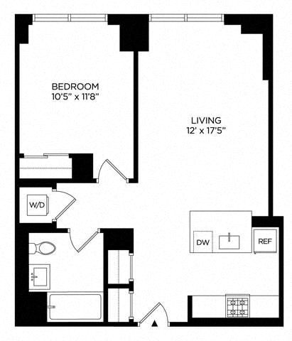 Floor plan layout diagram for 1AM East