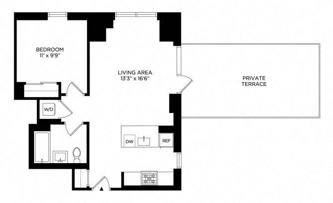 Floor plan layout diagram for 1AP West