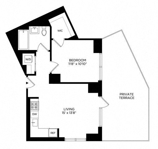 Floor plan layout diagram for 1AT North