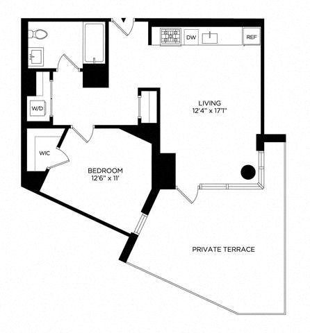 Floor plan layout diagram for 1AU North