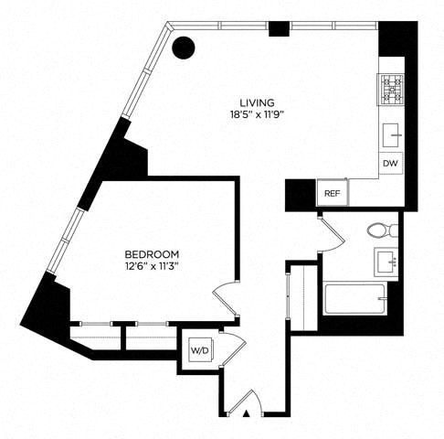 Floor plan layout diagram for 1BS North