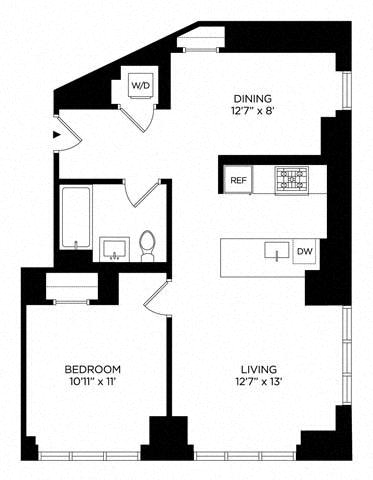 Floor plan layout diagram for 1CL North
