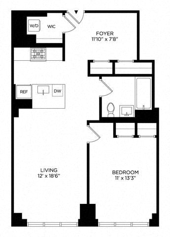 Floor plan layout diagram for 1CN West