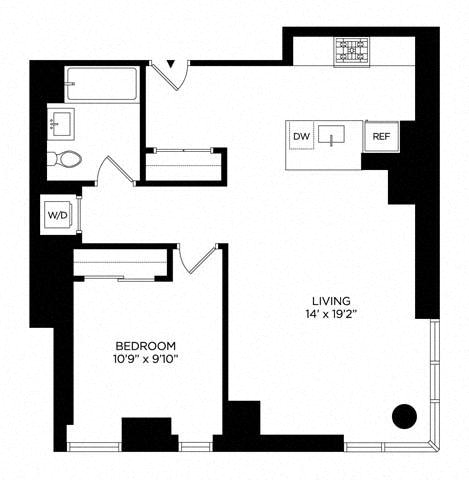 Floor plan layout diagram for 1CP West