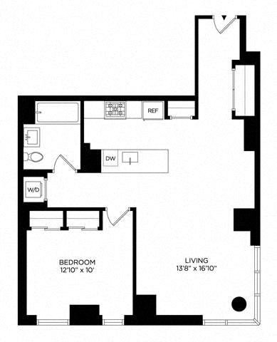 Floor plan layout diagram for 1CT West