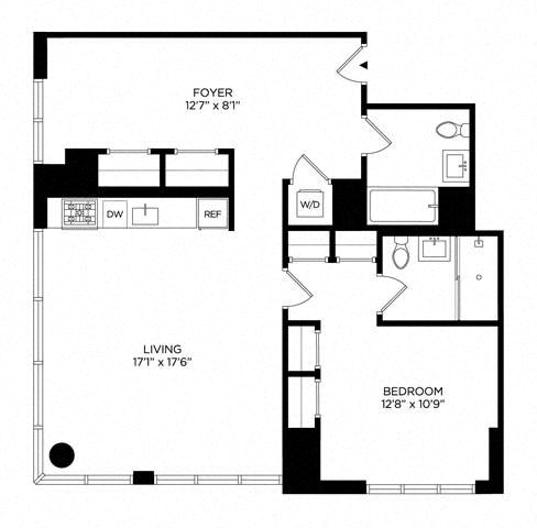 Floor plan layout diagram for 1CW West