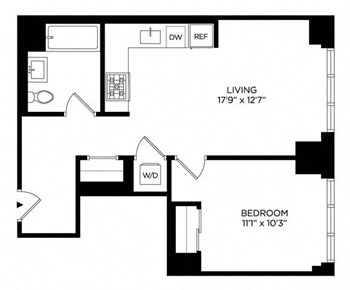1P Penthouse West floor plan
